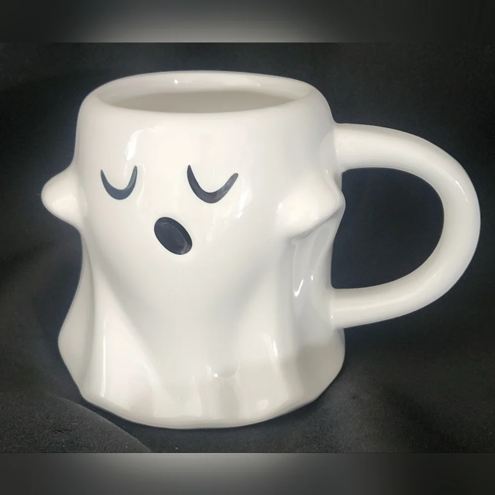 Spirtz Target Stoneware White Ghost Mug‎ 12 Oz Halloween Kitschy